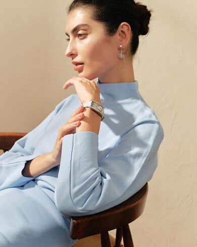 SAGA Classic Square Women's Dress Watch, with Danube Crystals, Japanese Quartz Movement, 30M Waterproof in Saudi Arabia