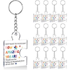 Inspirational Student Gifts from Teacher Bulk, 12 Pcs End of Year Student Gifts, Affirmation Awards Gift for Students, Just Want to Highlight How Amazing You Are Acrylic Puzzle Piece Keychains in Saudi Arabia