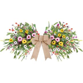 Floral Swag Artificial Green Eucalyptus Swag with Olives Leaves Mixed Berry Front Door Twigs Leaves Greenery Decorative Swag for Farmhouse Wedding Arch Party Wall Home Indoor Outdoor Holiday Decor in Kuwait