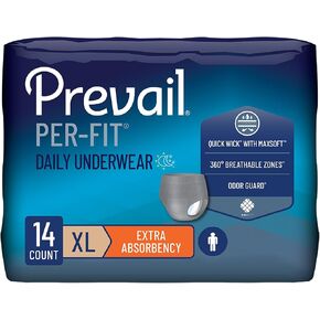 Prevail Per-Fit for Men Daily Protective Underwear - Pull-up Disposable Adult Diaper for Men - Extra Absorbency - Medium - 80 Count (4 Packs of 20) in Kuwait