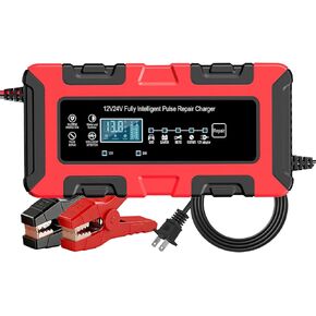 12V 24V Car Battery Charger, 0-15A Automatic Battery Maintainer, Smart Trickle Charger, Repair, Winter Mode, for Automotive Car Truck Motorcycle RV Lawn Mower Boat Lead Acid, AGM, LiFePO4 Batteries in Saudi Arabia