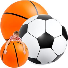 Lewtemi 4 Pcs 27 Inch Giant Inflatable Sports Balls Large Inflatable Beach Ball Inflatable Baseballs Soccer Ball Basketball Footballs for Sports Birthday Party Favor in Saudi Arabia
