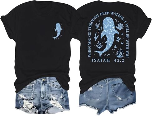 Christian Bible Verse T-Shirt Women Vintage Jesus Faith Tee Casual Religious Graphic Tops Shirt in Saudi Arabia