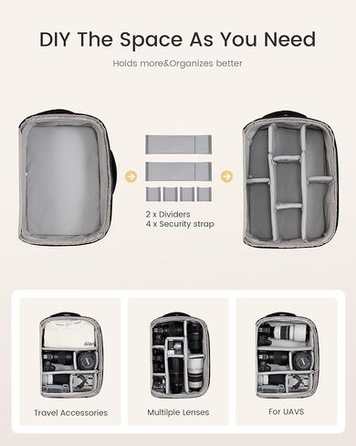 LOVEVOOK Camera Bag Backpack for Photographers, Professional DSLR, SLR & Mirrorless Camera Case, Carry On Personal Item Bags for Women Men, TSA 40L Travel Essentials Compatible with Canon/Nikon/Sony in Saudi Arabia