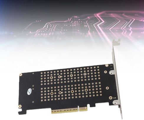 بطاقة محول Dpofirs مع بطاقتي توسيع 32 جيجابت في الثانية، ثنائي M.2 NVMe SSD إلى PCIE X8 M بطاقة توسيع قارئ محول القرص الصلب، تدعم السرعة الكاملة NVME SSD/M.2 PCIE(ph45) in Kuwait