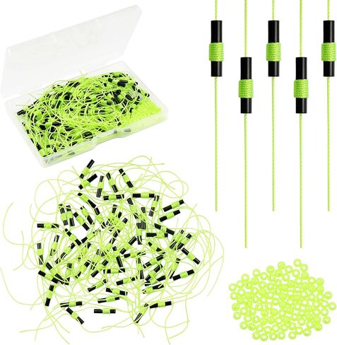 AGOOL Bobber Stops for Fishing Floats, 100Pcs Slip Bobber Stop Knots with Plastic Beads Bobber Stoppers for Fishing Line or Fishing Leader Saltwater Freshwater Fishing Tackle in Saudi Arabia