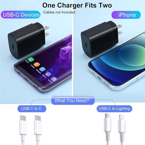 2 حزمة USB C 25W PD شاحن سريع لفون 15 نوع C شاحن الجدار محول التوصيل كتلة شحن سريع متوافق مع iPhone 15 Plus/15 Pro/15 Pro Max/iPhone 14/iPhone 13/iPad Pro/Galaxy S23/S22 (أبيض) in Kuwait