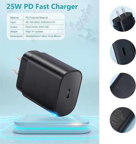 2 حزمة USB C 25W PD شاحن سريع لفون 15 نوع C شاحن الجدار محول التوصيل كتلة شحن سريع متوافق مع iPhone 15 Plus/15 Pro/15 Pro Max/iPhone 14/iPhone 13/iPad Pro/Galaxy S23/S22 (أبيض) in Kuwait