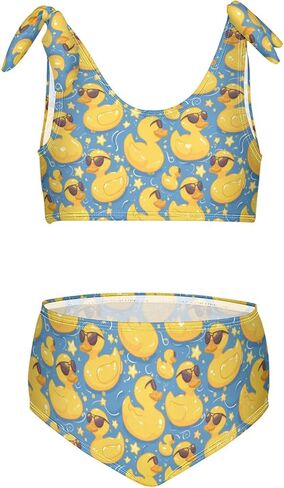 Wusikd Yellow Duck Girls Swimsuits Two Piece Funny Swimwear Bikini Set for for Girls Size 11-12T in Saudi Arabia