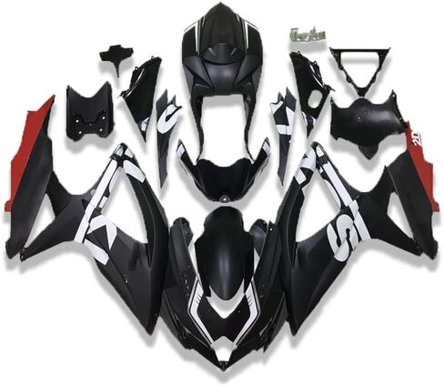 البلاستيك ماتي أسود أحمر يصلح لسوزوكي 2008 2009 2010 GSXR 600/750 حقن ABS هيكل السيارة الجديد ما بعد البيع طقم هيكل الجسم مجموعة 08 09 10 GSX-R 600 750 Y70 in Kuwait