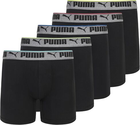 PUMA Men's 360-degree Mesh 5 Pack Boxer Briefs in Saudi Arabia