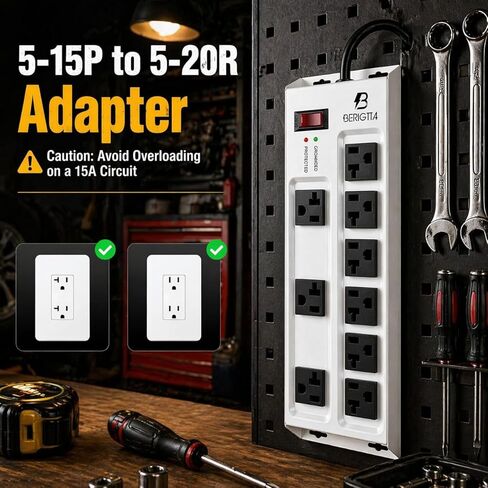 BERIGTTA قابس مسطح بزاوية 16 منفذ تيار متردد برج قطاع الطاقة مع منفذ USB C (PD18W)، برج طاقة واقي من زيادة التيار مع 5 منافذ شحن USB، سلك تمديد بطول 10 أقدام شريط طاقة لسطح المكتب - أبيض in Kuwait