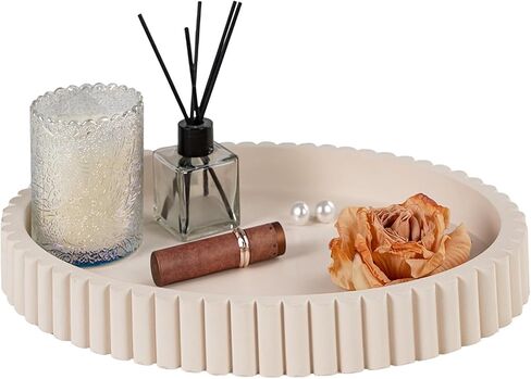 Oval Decorative Tray for Coffee Table Tray Décor 13" Concrete Oval Tray Home Décor -Circle Coffee Table Centerpieces Decorative Trays- Bandejas Decorativas in Saudi Arabia