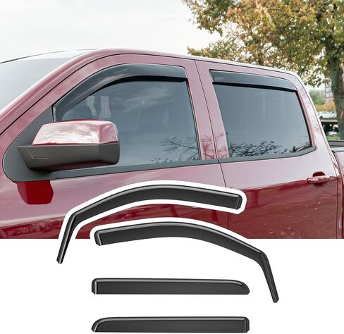 Xipoo Side Window Visor Deflector Compatible with 2014-2018 Chevy Silverado GMC Sierra 1500 Crew Cab Replacement for 2014-2018 Silverado Accessories (Compatible with 2014-2018 Chevy Silverado) in Saudi Arabia