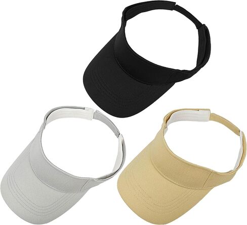 3 Pack Sun Visor Hat Women Wide Brim Beach Visors Outdoor Sports Running Golf Travel Adjustable Men Cap in Saudi Arabia