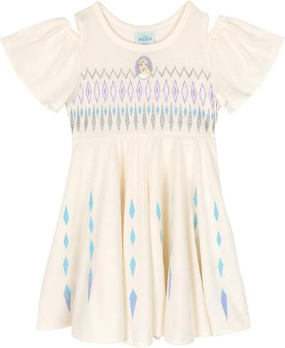 Disney Princess Little Mermaid Little Girls Square Neck Dress Lavender/Turquoise Ariel 7-8 in Saudi Arabia