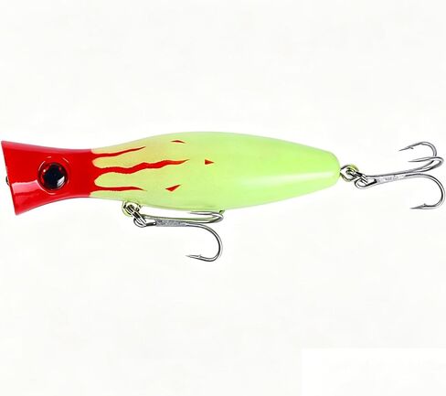 طعم الصيد بوبر، JAZALIC Topwater Popper السحر عيون ثلاثية الأبعاد ملحقات صيد الأسماك لصب سطح المياه المالحة وصيد الأسماك على سطح المياه العذبة، Gt Tuna Kingfish أسماك مفترسة كبيرة in Kuwait