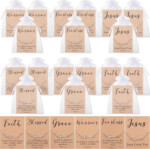 Quelay Faith Cross Bracelet Bulk Christian Gifts for Women Bracelet,Organza Bag,Bible Verse Card for Mother's Day Church in Saudi Arabia
