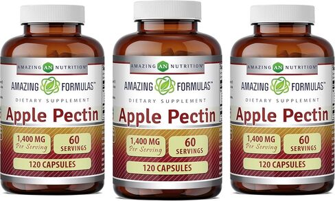 Amazing Formulas Apple Pectin 1400 Mg Supplement | Capsules | Non-GMO | Gluten-Free | Made in USA (1 Pack | 120 Count) in Saudi Arabia