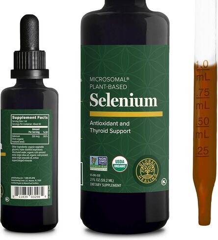 Global Healing Selenium 200mcg, Selenium Supplement with Organic Ingredients, Antioxidants for Thyroid Support and Immune Health, Non-GMO & Gluten-Free, Selenium 200 mcg for Men & Women (60 Capsules) in Saudi Arabia