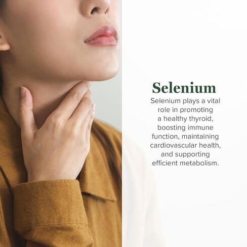 Global Healing Selenium 200mcg, Selenium Supplement with Organic Ingredients, Antioxidants for Thyroid Support and Immune Health, Non-GMO & Gluten-Free, Selenium 200 mcg for Men & Women (60 Capsules) in Saudi Arabia