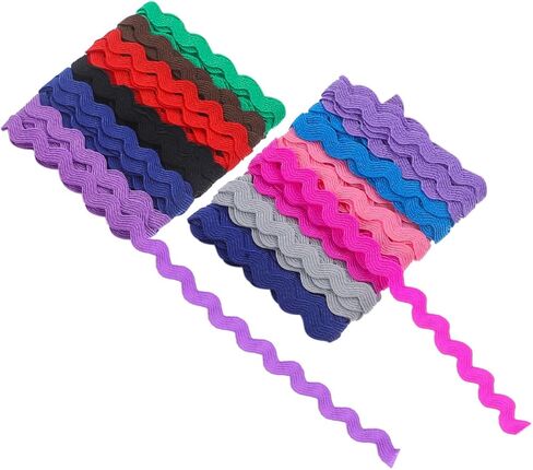 Exceart 2 بكرة 8 مم Rick Rack Trim Zig Zag جديلة منسوجة شريط شريطي للخياطة وتغليف الهدايا وصياغة حفلات الزفاف وحفلات استقبال المولود الجديد (6 ياردات) in Kuwait
