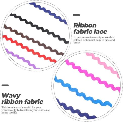 Exceart 2 بكرة 8 مم Rick Rack Trim Zig Zag جديلة منسوجة شريط شريطي للخياطة وتغليف الهدايا وصياغة حفلات الزفاف وحفلات استقبال المولود الجديد (6 ياردات) in Kuwait
