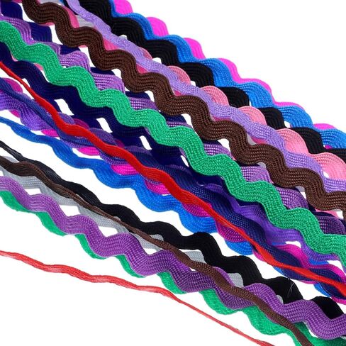 Exceart 2 بكرة 8 مم Rick Rack Trim Zig Zag جديلة منسوجة شريط شريطي للخياطة وتغليف الهدايا وصياغة حفلات الزفاف وحفلات استقبال المولود الجديد (6 ياردات) in Kuwait