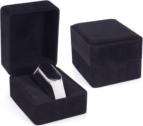 Single Watch Gift Box for Men Women Velvet Bracelet Bangle Display Case Jewelry Holder Storage Box for Travel Home Present, Black in Saudi Arabia