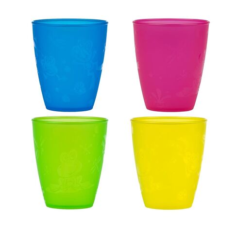 Nuby Plastic Fun Drinking Tumblers, Colors May Vary, 10 Oz, 4 Count in Saudi Arabia