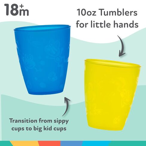 Nuby Plastic Fun Drinking Tumblers, Colors May Vary, 10 Oz, 4 Count in Saudi Arabia