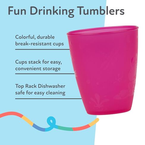 Nuby Plastic Fun Drinking Tumblers, Colors May Vary, 10 Oz, 4 Count in Saudi Arabia