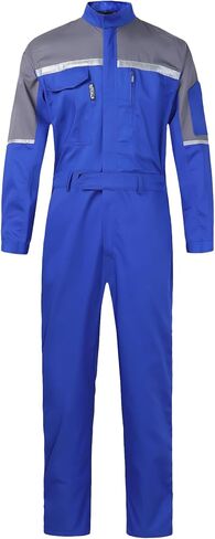 Mens Reflective Coverall Work Mechanics Coverall Work Suit Hi Vis Jumpsuit Bicolor Overalls in Saudi Arabia