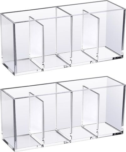 Amazing Abby Remote Control Holder (1-Pack), Clear Plastic 4-Compartment Organizer for TV Remote, Shatter-Proof Storage Box for Media Players, Controllers, and Office Supplies in Saudi Arabia