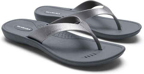 OKABASHI Women's Breeze Flip Flop (Toffee/Coral, ML) | Contoured Footbed w/Arch Support for All-Day Comfort | Slip-Resistant & Waterproof | Sustainably Made in The USA in Kuwait