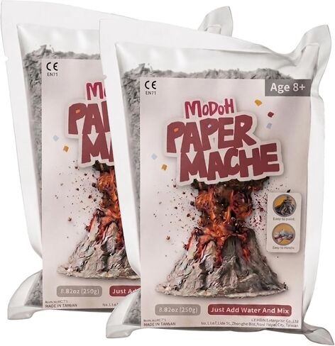 MODOH Paper Mache 1.1 Pounds White, Instant Papier Mache Object to Decorate, White Paper Mache Clay for Drawing, Art Clay Perfect for Artists and Crafts Projects in Kuwait