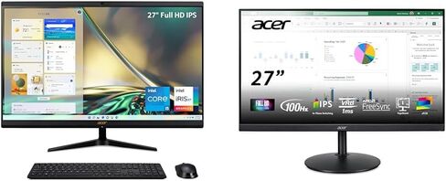 جهاز كمبيوتر آيسر أسباير C27-1700-UA91 AIO | شاشة IPS عالية الدقة مقاس 27 بوصة | الجيل الثاني عشر من Intel Core i5-1235U | رسومات Intel Iris Xe | ذاكرة DDR4 سعة 16 جيجابايت | محرك أقراص NVMe M.2 SSD بسعة 512 جيجابايت | Intel Wireless Wi-Fi 6 | Windows 11  in Saudi Arabia