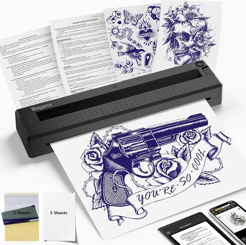 Bagana Portable Printers Wireless for Travel, Bluetooth Thermal Small Printer Supports 8.5" x 11" US Letter & A4 Size, Inkless Mobile Compact Printer for Phone&Laptop for Home Office School in Saudi Arabia