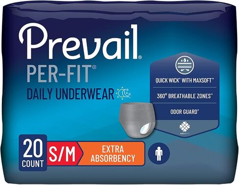 ملابس داخلية واقية من سلس البول للرجال من Prevail Per-Fit، قدرة امتصاص إضافية، مقاس X-Large، عدد 56 in Kuwait