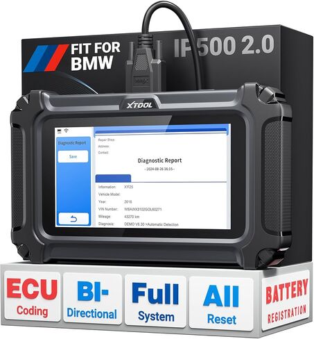 XTOOL IP500 OBD2 Scanner Fit for BMW Full System, ECU Coding Bidirectional Scan Tool with All Reset Services, Battery Registration Tool for BMW/Mini/RR w/CAN FD/Lifetime Free Update in Saudi Arabia