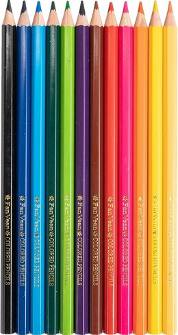 FanVean Colored Pencils,12 Count Presharpened Color Pencil,Classroom Set,School Supplies for Kids in Saudi Arabia