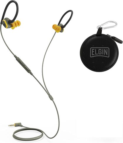 Elgin Rumble Wired Earplug Headphones with mic, in-Ear Earbuds, 3.5mm Jack, 27 dB NRR, IP67 Waterproof, OSHA CompliantEarbuds, Noise Isolating, Hearing Protection, Work Safety in Saudi Arabia