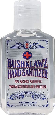 حزمة معقم لليدين من BushKlawz Eco Finest بحجم 2 أونصة بدون شطف، 75% كحول، حجم سفر نظيف فوري (مجمّع 24) حزمة بيع بالتجزئة فردية in Saudi Arabia