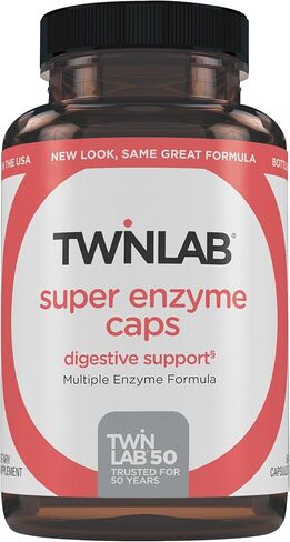 Twinlab Super Enzyme Caps - Constipation Supplement with Digestive Enzymes - 50 Capsules in Saudi Arabia
