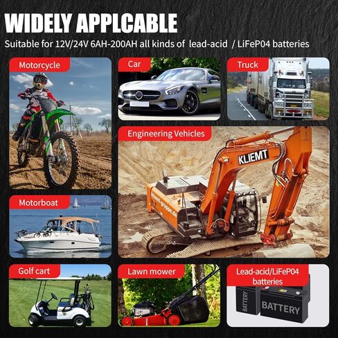 شاحن بطارية 12V 24V للسيارة ، 0-15A ، مشرف بطارية أوتوماتيكية ، شاحن ذكي ، إصلاح ، وضع الشتاء ، لشاحنة السيارات للسيارة ، رف العشب ، حمض القوارب ، AGM ، LifePo4 بطاريات in Saudi Arabia
