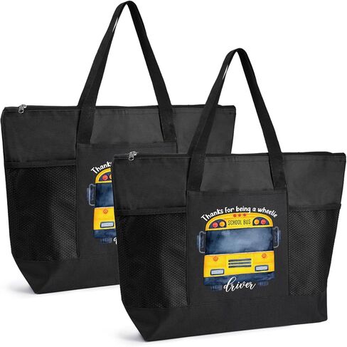 Abbylike 10 Pcs Bus Driver Gifts Tote Bags School Bus Driver Appreciation Gift Graduation Tote Bags Zipper for Women Men in Saudi Arabia