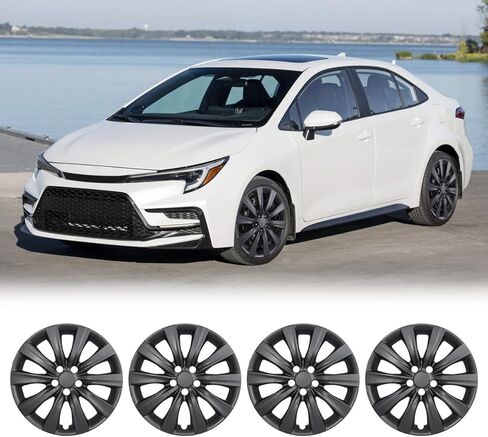 16" Hubcaps Wheel Rim Cover Fit for 2009-2026 Toyota Corolla / 2023-2026 Corolla Hybrid LE / 2009-2014 Toyota Matrix, R16 Hub Caps Set of 4, ABS & PP Material, Matte Black in Saudi Arabia
