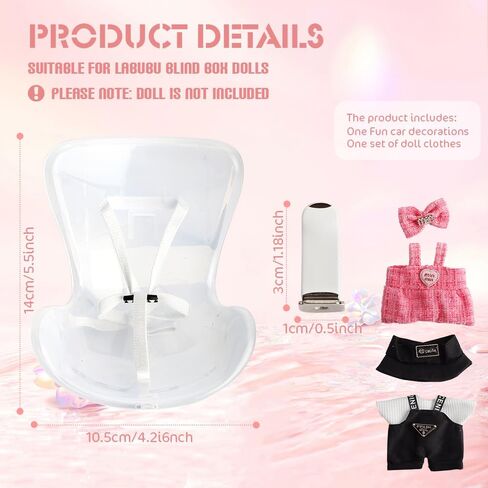 Car Decorations Ornaments,Blind Box Figures Display Car Seat,Decorative Sofa Seat for Air-Conditioning Vents,Suitable for Displaying Blind Box Figures. (Pink, 18cm) in Saudi Arabia