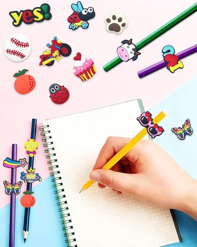 Decorative Pencil Toppers, Random Assorted Cute Pencil Charms for Office Products School Supplies, Incentives Gifts (40 in Saudi Arabia