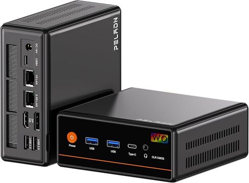 PELADN WI-6 Mini PC, Intel 12th Gen Alder Lake- N100(up to 3.4GHz), 16GB DDR4 RAM 512GB M.2 PCIe SSD, Desktop Computer Support 4K Dual Display/USB3.2/WiFi 4/BT5.2/Win 11 Pro in Saudi Arabia